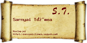 Sarnyai Tímea névjegykártya