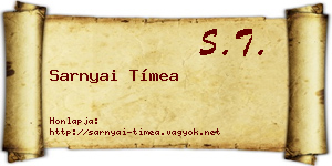 Sarnyai Tímea névjegykártya