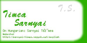 timea sarnyai business card